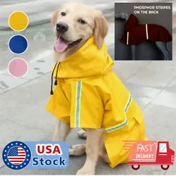 Type: Waterproof Dog Raincoat. Hoodie design will protect your dogs head.