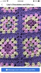 Beautiful granny square throw crochet handmade afghan blanket New.Fits a crib , toddler bed or perfect for the recliner...