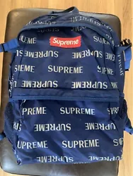 Supreme FW16 3M Reflective Repeat Blue Backpack Authentic. Please use the pictures to aid in the description, as this...
