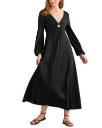 Boden Keyhole Jersey Maxi Dress. Maxi length. Color/pattern: black. Machine washable. 50% cotton 50% Tencel modal....