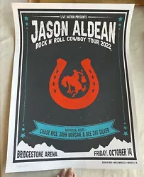 Jason Aldean Concert/Gig Poster 10/14/22 Artist # & Signed RARE / Nashville. Gig poster not actually sold at shows...