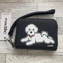 Marc Tetro Black Zip Around Med Wristlet Wallet Bichon Puppy NWT.