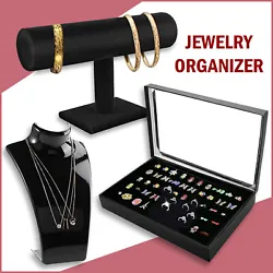 100 Slots Jewelry Ring Display Organizer Tray Holder Earrings Storage Box Case by KTATMARKETING. Multifunctional...