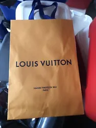Louis Vuitton Orange Paper Shopping Bag 14 x 10 x 4 - With Receipt. Condition is Used. Shipped with USPS Priority Mail.
