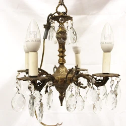 Antique 4 Light Chandelier Solid Brass - Eastlake Design Illuminate your space with this beautiful 4-light chandelier...