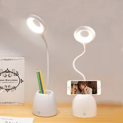 Reading desk lamp with pencil case and phone holder. - Type: LED Desk Lamp. The sensitive touch sensor make brightness...