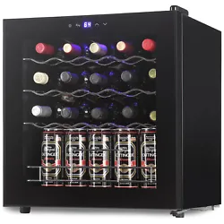 Specification： Type: Wine Cooler Refrigerator Color: Black Capacity: 19 Bottle Material of cellar body: Metallic...