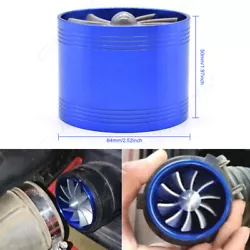 Turbo fuel saver fan with single propeller. 1 xTurbine inlet gas. Color: Blue. Material: Aluminum alloy.