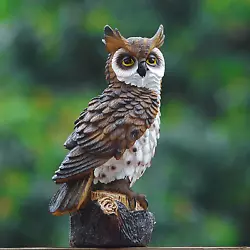 Standing on a stump, the owl statue is very vivid and cool, bringing plenty of owl charm to your garden. Made from...