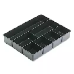 Rubbermaid - Extra Deep Desk Drawer Director Tray, Plastic - Black. Extra-capacity, deep bins hold a bounty of office...