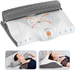 ARMREST DESIGN: Special butterfly shape, neck contour, central cavity, adjustable height, Elviros bed pillow has many...