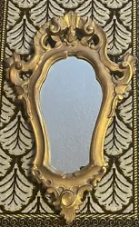 Retro Italian Mid Century Modern BORGHESE Ornate Gold Rococo Accent Mirror. Cast plaster on wood. Very nice condition....