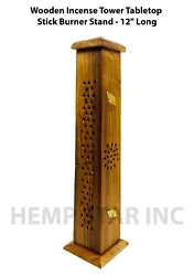 Open the top of the incense Tower to reveal the ash catcher and two cone holders. Wooden Coffin Incense Burner and...