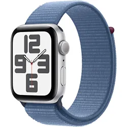 Apple Watch SE GPS (2023) Silver Aluminium Bracelet Sport Loop Winter Blue Sport 44 mm - Montre connectée - Aluminium...