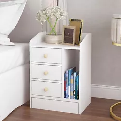 🌈【End Table with Drawer & Open Storage】 The top surface provides space for your reading light, alarm clock, or...