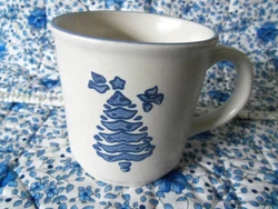A CHRISTMAS, BLUE TREE ON A GRAY MUG DESIGN.BY PFALTZGRAFF. IN VERY GOOD CONDITION.