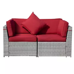Featured by neat and grand Modern design outdoor sectional sofa. - Rattan color: Gray. 2 x Corner Sofa. 4ubestlife...