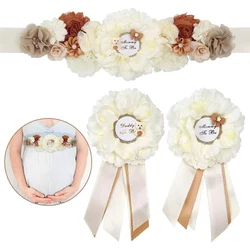 Hinparo Mom to be Sash, Mom to be and Dad to be Badge Pins for Gender Reveals Favor Boy Girl Baby Ivory Bear Shower...