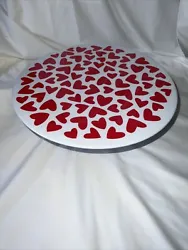 Valentine Hearts Melamine Plastic Pedestal Cake Plate Stand 12