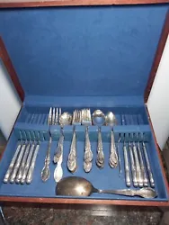 Vintage Rogers & Bro 57 PC Set Floral Pattern Extra Plate Silverware/Flatware. Please see photos and if you have any...
