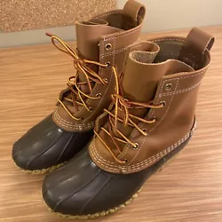 LL Bean Boots Womens 6W Leather Waterproof Duck Boot Handmade USA. In excellent condition. Some scuffs and marks as...
