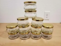 12 pcs - 200ml (6oz) Empty Tureen Glass Jar for candlemaking and canning. Gold lid included. Perfect for hot bath...
