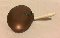 The oval copper pot without handle 8 1/2