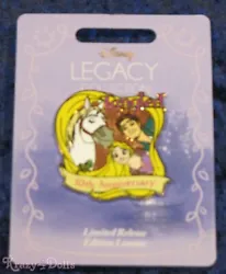 Features Rapunzel, Flynn, and Maximus. Tangled 10th Anniversary logo. Part of the Disney Legacy Collection. Official...