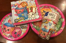 New Lot of Shopkins Birthday Party Supplies.Lot includes :1. One pack of appetizer/dessert plates-8 count size is 6 3/4...