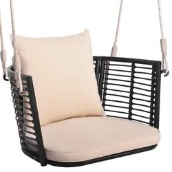 ● Swing Anywhere You Want: This swing chair is not only comfortable, but also elegant with well-woven rattan back....