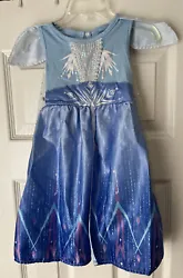 Disney (unbranded). Frozen Elsa Dress Cosplay, Size 9-12 Months, Blue, Tag with size was cut off, top back button...