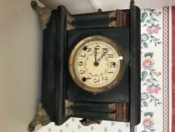 Antique SESSIONS Mantle Clock - SESSIONS Clock Co. FORESTVILLE, CONN.. This clock is in fair condition with some wear...