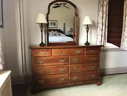 Solid Pennsylvania cherry 5 piece queen bedroom set. In excellent shapeSome minor surface damage to the top of the...