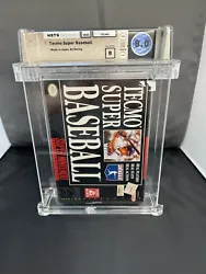 Wat a Certified 8.0 Super Nintendo Tecmo Super Baseball. Very cool display piece for a video game collector!These is a...