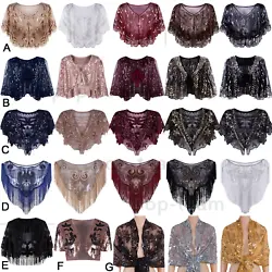 100% Brand New And High Quality Material :Polyester ,Sequins, Beads Package : 1* Shawl/Wrap ONLY.