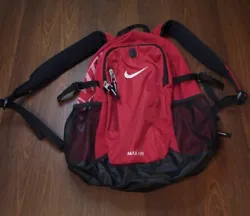 Nike Air Max Backpack Red Black Book Bag Laptop Bag School Work College 3M.  Cleaned and sanitized  All zippers and...