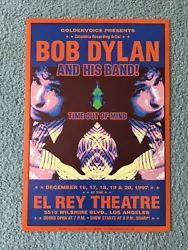 Bob Dylan and his band Original Concert Poster for his shows at the El Rey Theatre on 12/16-20/1997 in Los Angeles....