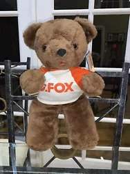 Very Rare Vintage Trudy Toys G. Fox Teddy Bear Stuffed Plush Norwalk CT with Tag. This is a very cool vintage g. Fox...