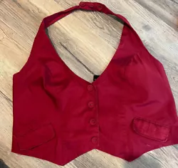 Torrid Size 2 Red Cropped Halter Top Button Front best style 90’s vtg.