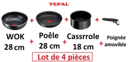 Lot de Tefal Ingenio Tefal Ingenio Authentic Poêle Noir 28 cm, Induction, Antiadhésive. Tefal Ingenio Eco Resist...