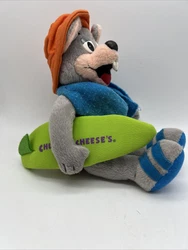 Chuck E Cheeses Stuffed Animal Plush with Surfboard and Towel. Does have some light dirty marks on him Please see last...