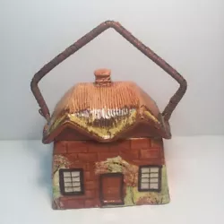 Thatched Roof House. Biscuit Container. Cookie Jar.