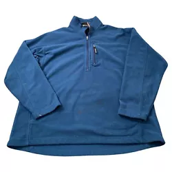 Patagonia SYNCHILLA Mens Size XL Blue 1/4 Zip Fleece Pullover (paint Stains). Condition is Pre-owned. Shipped with USPS...