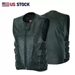 A hardcore leather SWAT Style Tactical Motorcycle Vest for serious bikers is the newest version of the bulletproof...