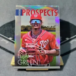 Washington Nationals top prospect Elijah Green   All cards ship in a penny sleeve and top loader.  Thank You, Knights...