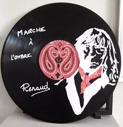 Renaud portrait LP upcycling. Création unique faite à main levée directement sur vinyle, pour décoration ou...