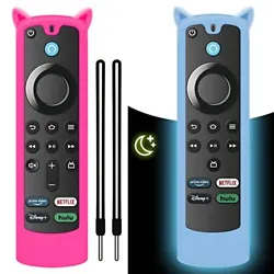 【PERFECT DESIGN FITS YOUR REMOTE】Cute cat ear shape design remote cover. The firestick cover is compatible with 4...