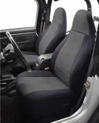 Black Charcoal Custom Fit Neoprene Seat Cover for Jeep Wrangler TJ 2-Door. - Made from Neoprene fabric for insulation,...