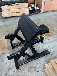 Seated Preacher Curl - Black / White Residential and Commercial Gym Equipment.