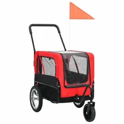The pet bike trailer has a suspension for a smooth ride and a front wheel that can swivel 360 degrees for strolling....